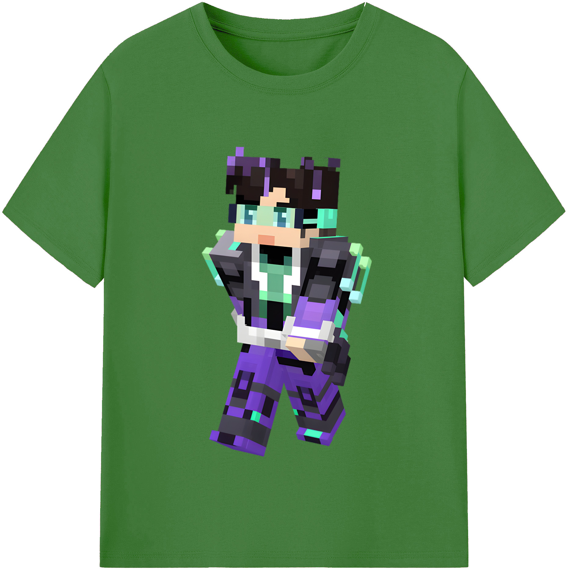 （画像用） マインクラフト ブロックの世界 Minecraft MC Block world レディースカジュアルプリントTシャツ（綿100％）